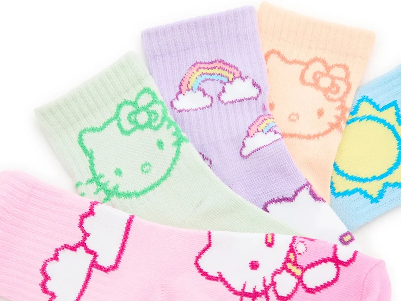 Hello Kitty Kids' Crew Socks - 5 Pack
