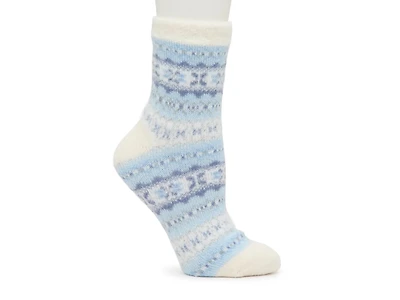 Cozy Lodge Fairisle Mink Blue Women's Crew Socks