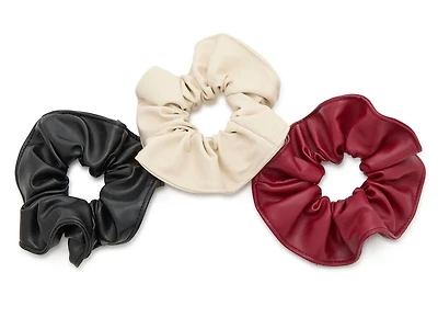 Faux Leather Scrunchie Set - 2 Pack