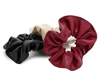 Faux Leather Scrunchie Set - 2 Pack
