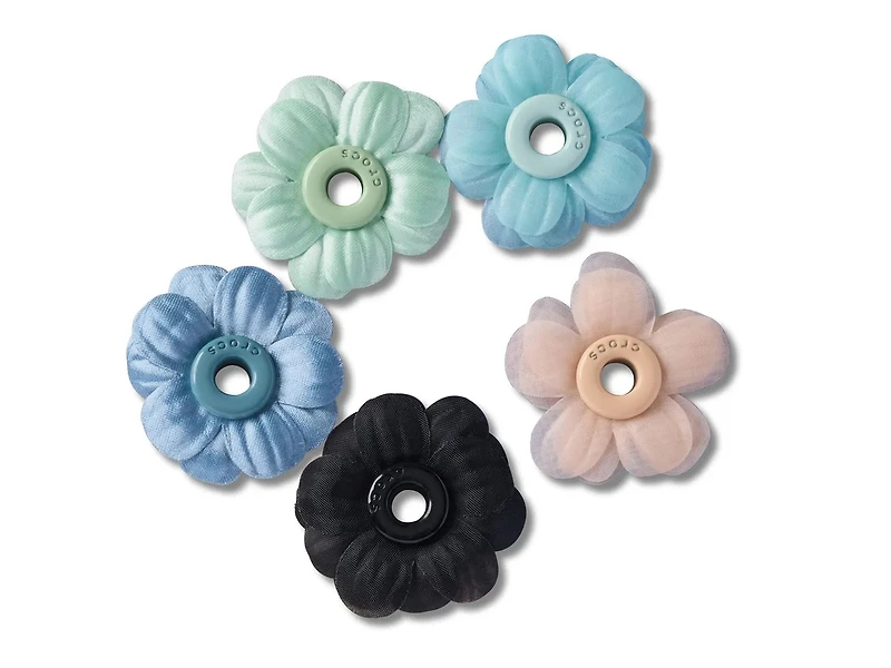 Chiffon Grommet Flower Jibbitz Set - 5 Pack