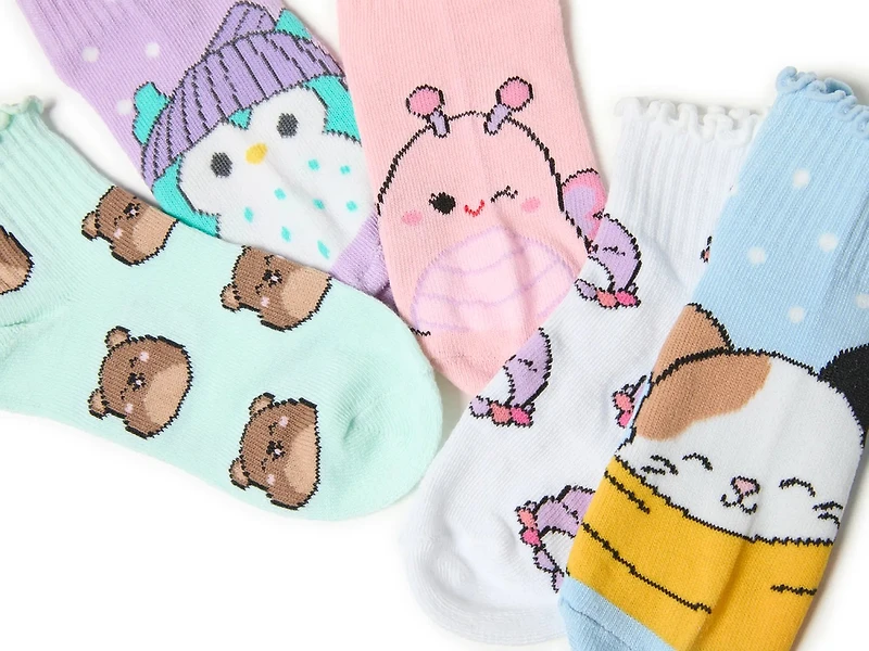 Squishmallow Kids' Quarter Socks - 5 Pack