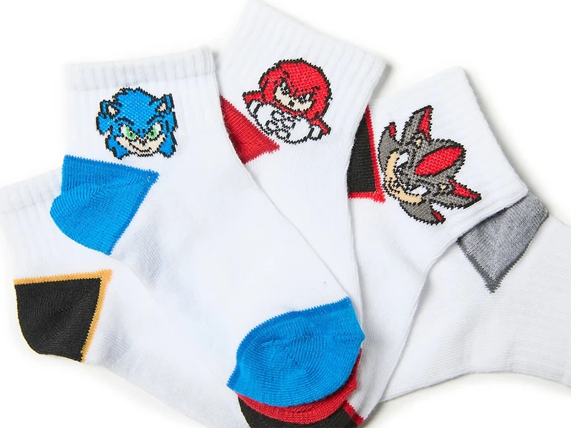 Sonic The Hedgehog Kids' Quarter Socks - 5 Pack
