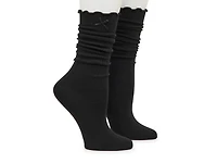 Ribbed Ruffle Slouch Women's Crew Socks