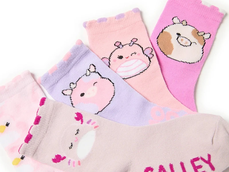 Squishmallow Kids' Crew Socks - 5 Pack