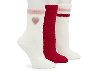 Cozy Lounge Heart Women's Crew Socks - 3pk