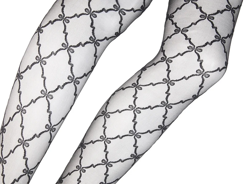 Bow Lattice Sheer Tights