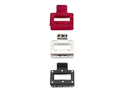 Square Claw Hair Clip Set - 3 Pack