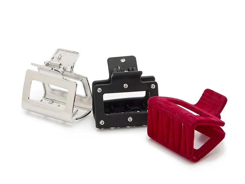 Square Claw Hair Clip Set - 3 Pack