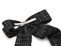Plaid Faux Pearl Bow Hair Clip