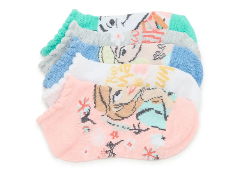 Disney Frozen Kids' No Show Socks - 5 Pack