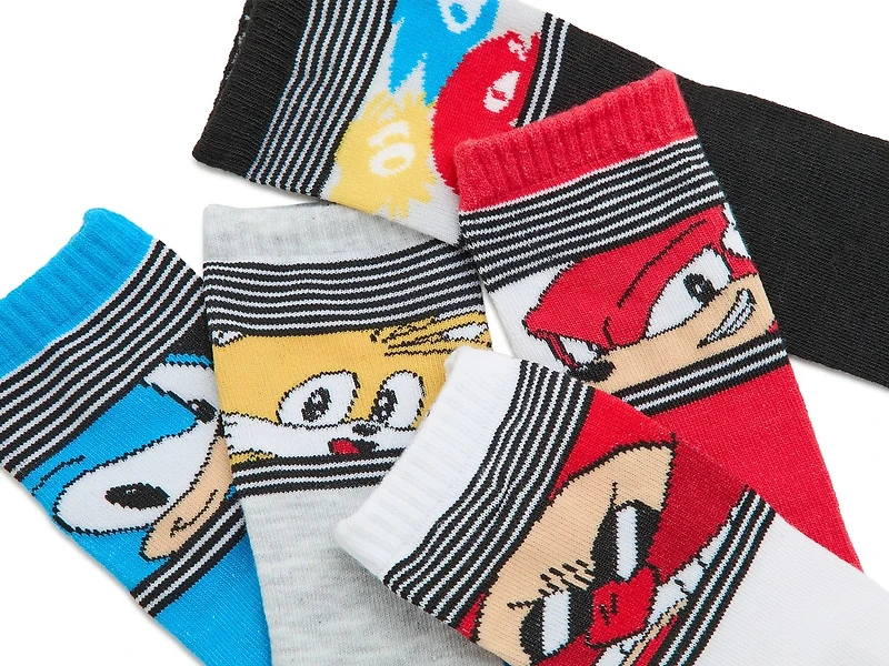 Sonic Kids' Crew Socks - 5 Pack