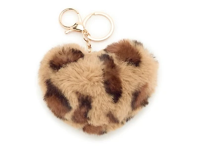 Leopard Heart Puff Bag Charm
