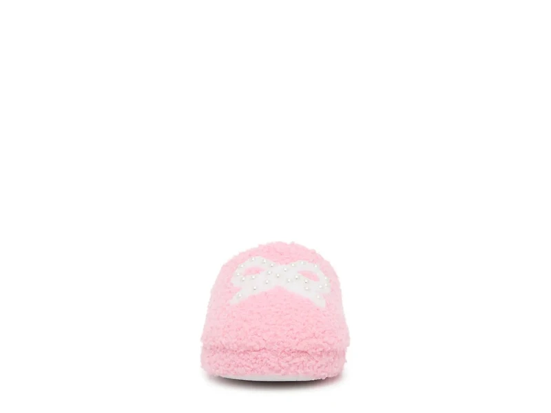 Bow Pearl Plush Slipper - Kids'