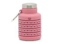 Collapsible 17-Oz. Heart Print Water Bottle