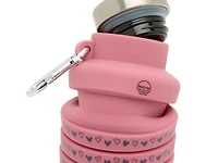 Collapsible 17-Oz. Heart Print Water Bottle