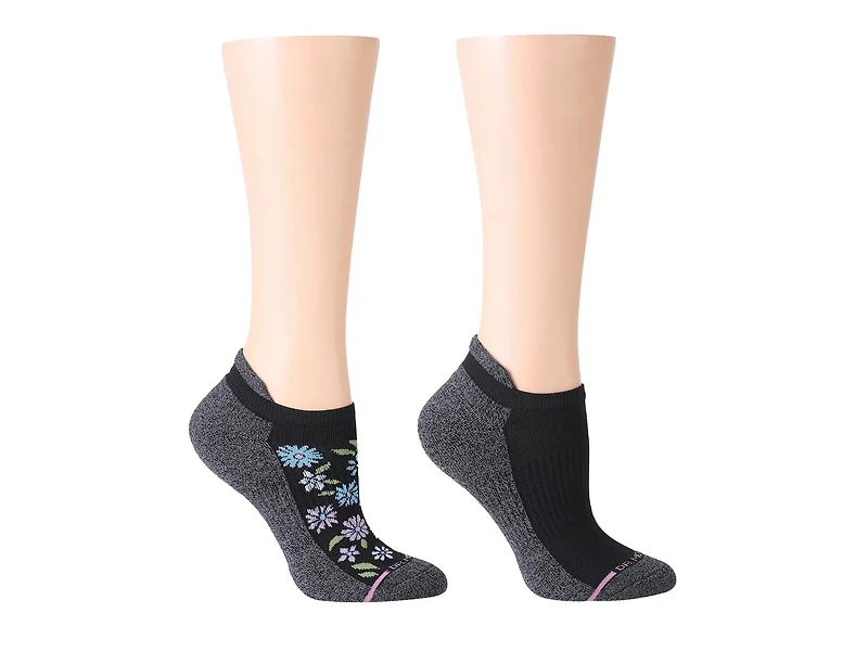 Groovy Floral & Solid Women's No Show Socks - 2 Pack