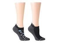 Groovy Floral & Solid Women's No Show Socks - 2 Pack