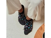 Groovy Floral & Solid Women's No Show Socks - 2 Pack