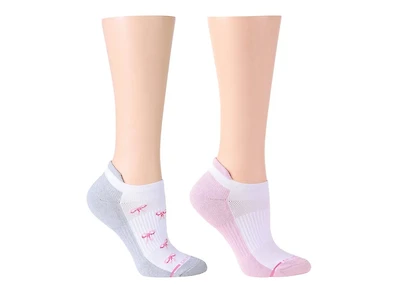 Pink Bows & Solid Women's No Show Socks - 2 Pack