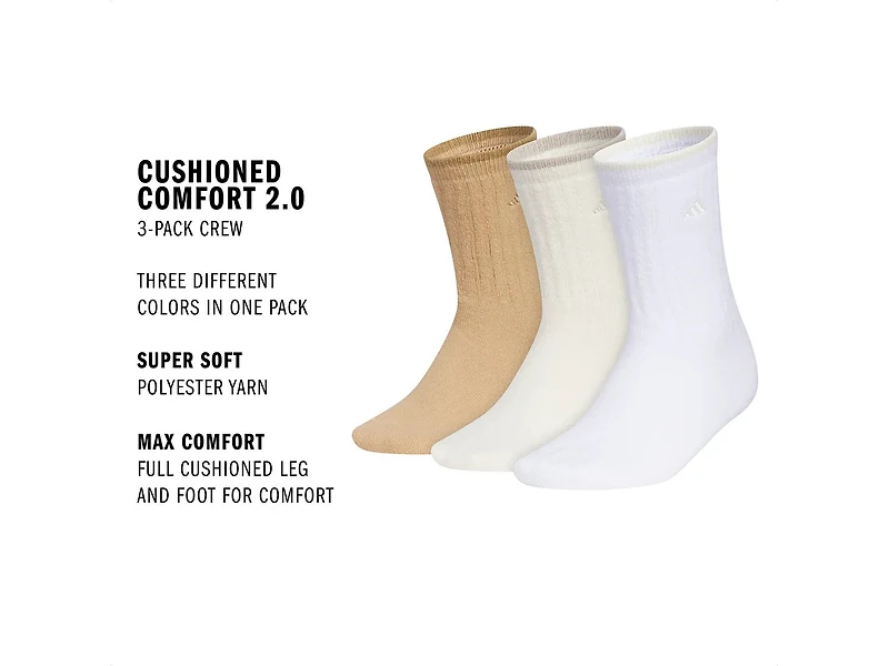 Cushioned Comfort 2.0 Women's Crew Socks