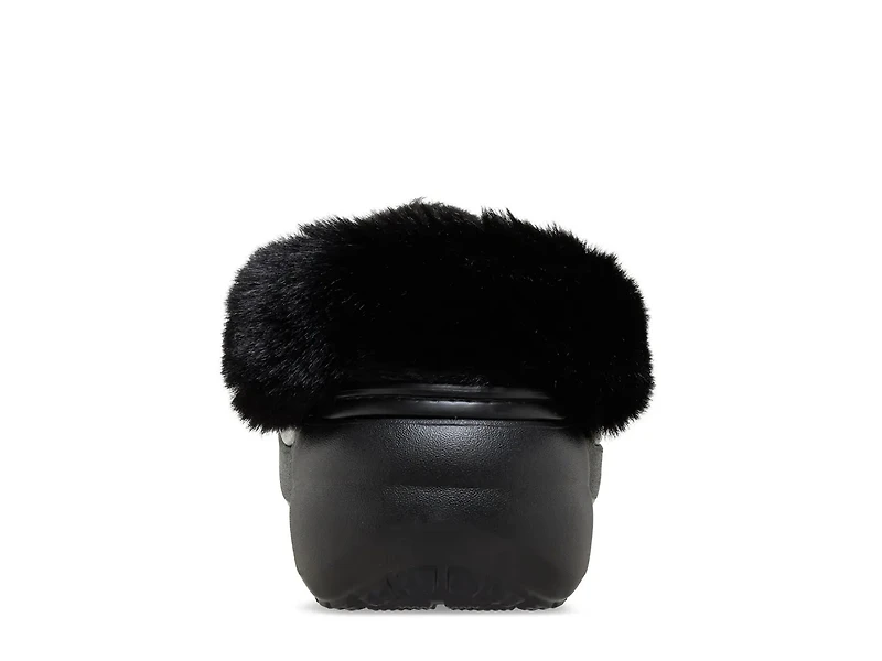 Classic Fuzzy Lined Platform Clog