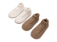 Cuffed Sweater Knit Women's Slipper Socks
