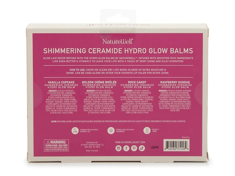 Shimmering Ceramide Hydro Glow Lip Balm - 4 Pack