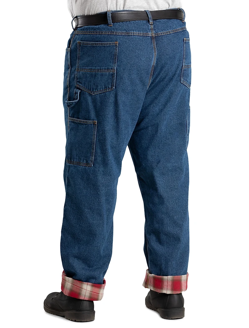 Flannel-Lined Denim Dungarees