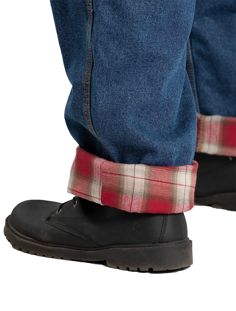 Flannel-Lined Denim Dungarees