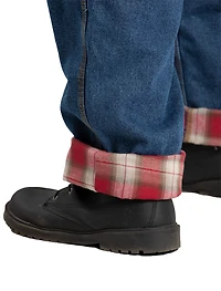 Flannel-Lined Denim Dungarees