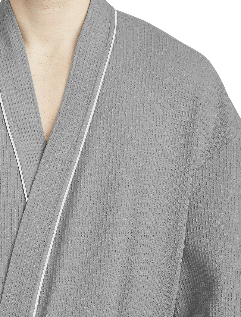Waffle-Knit Kimono Robe