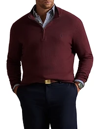 Pima Cotton 1/2-Zip Sweater