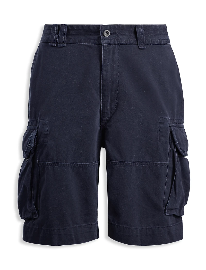 Relaxed-Fit Slub Twill Cargo Shorts