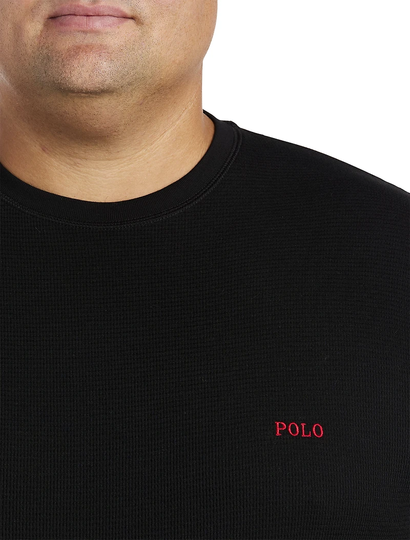 Script Waffle-Knit Sleep Top