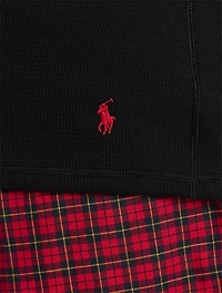 Script Waffle-Knit Sleep Top