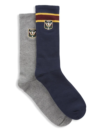 2-pk Crest Crew Socks