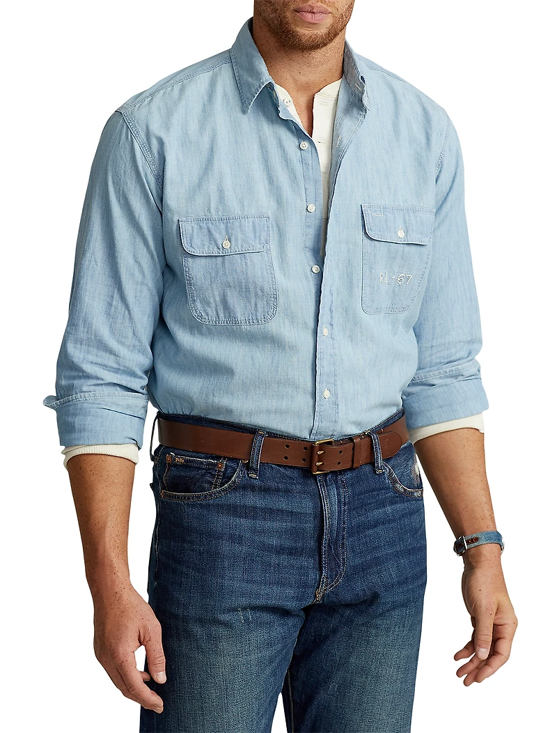 Washed Denim Work Shirt