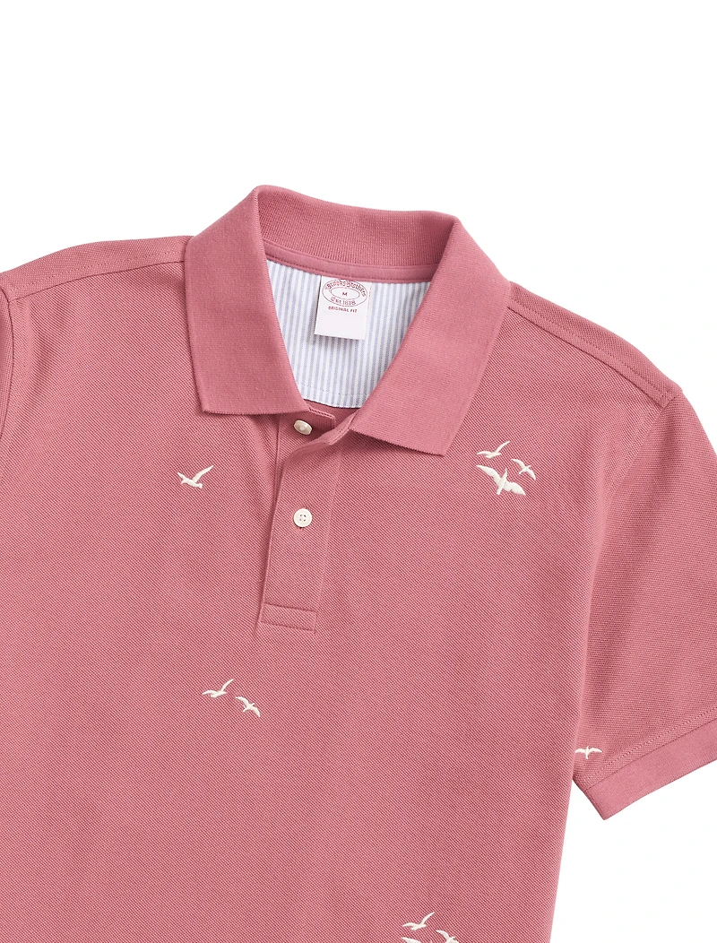 Seagull Embossed Piqué Polo Shirt