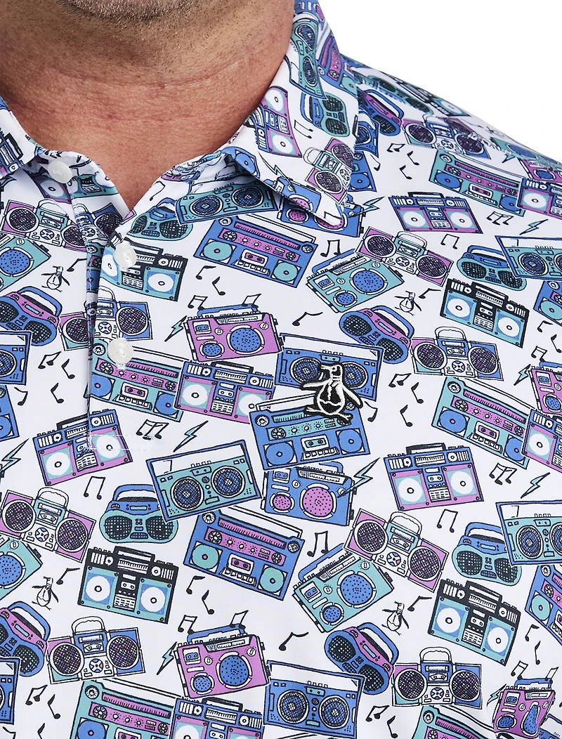 Heritage Boom Box Printed Golf Polo Shirt
