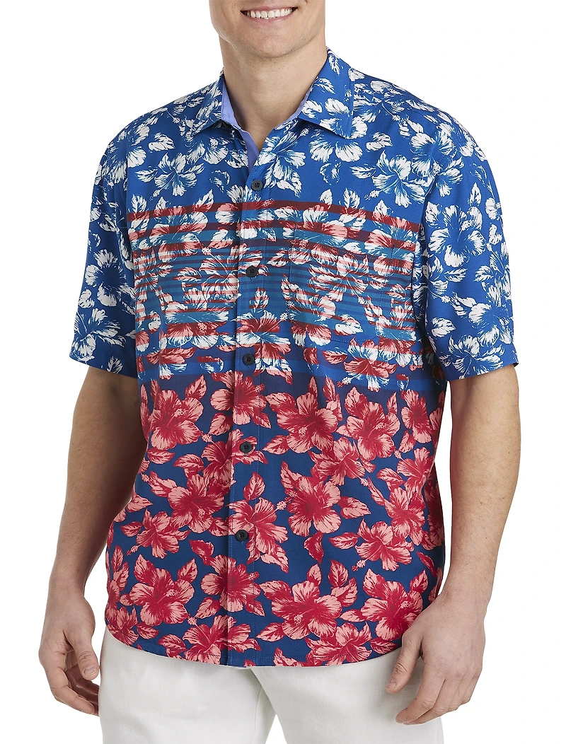 Veracruz Cay Flora & Stripes Sport Shirt