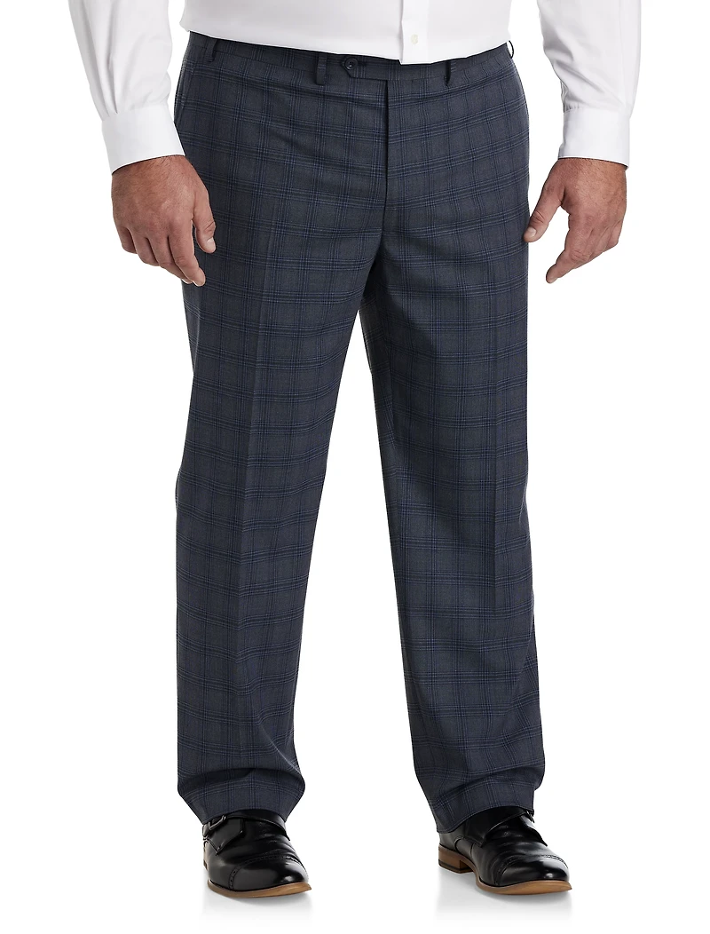 Open Plaid Suit Pants