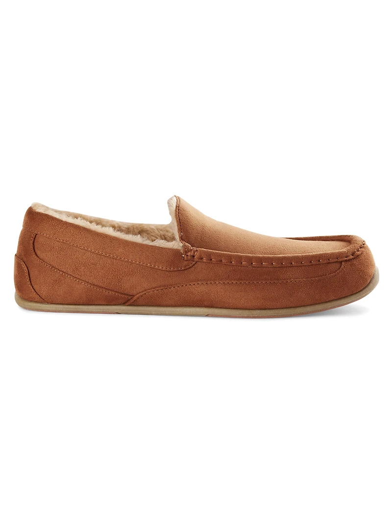 Spun Microsuede Moccasin Slippers