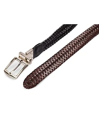 Reversible Braided Faux-Leather Belt