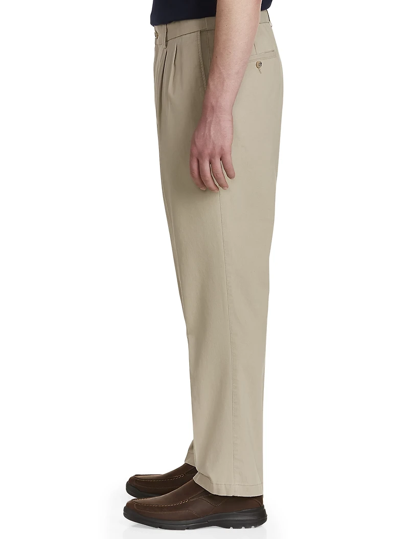 Waist-Relaxer Pleated Twill Pants