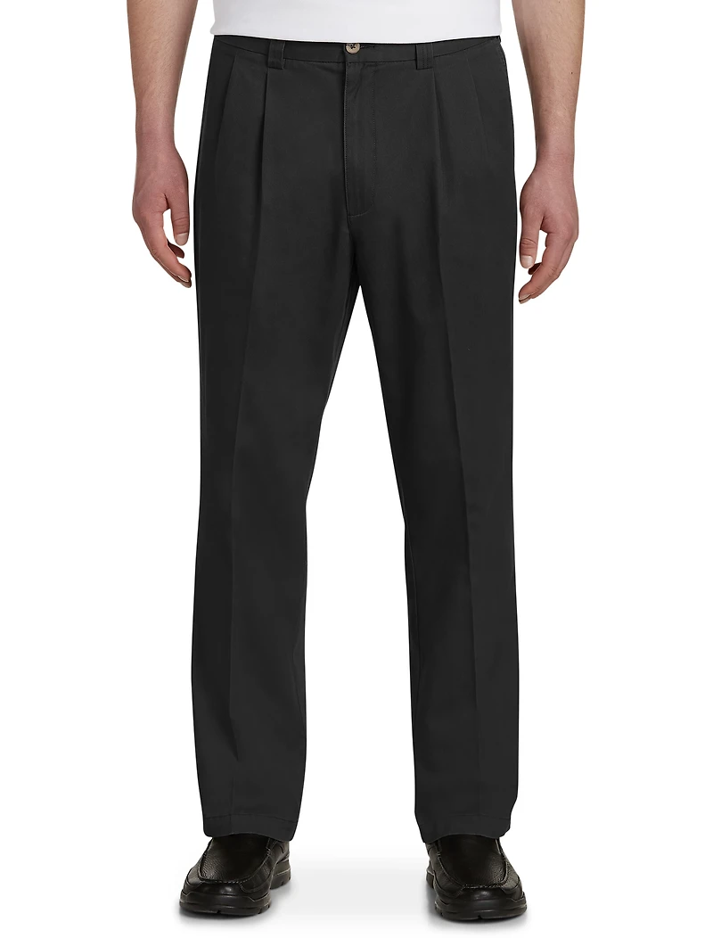 Waist-Relaxer Pleated Twill Pants