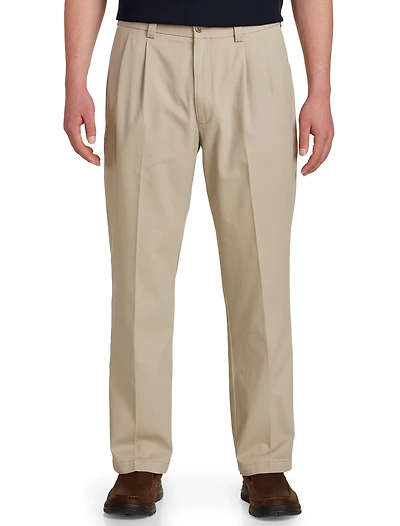 Waist-Relaxer Pleated Twill Pants
