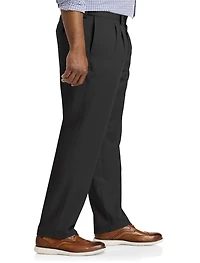 Waist-Relaxer Pleated Microfiber Pants