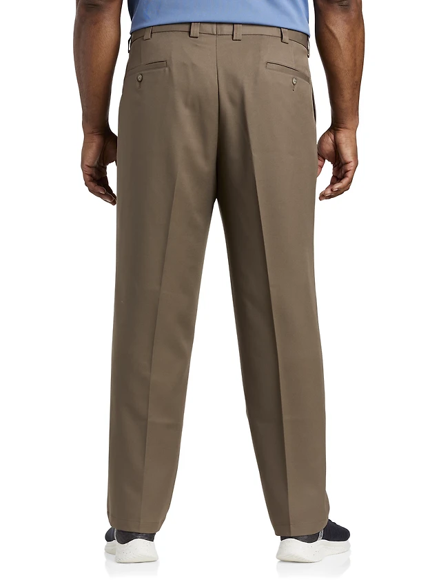 Waist-Relaxer Pleated Microfiber Pants