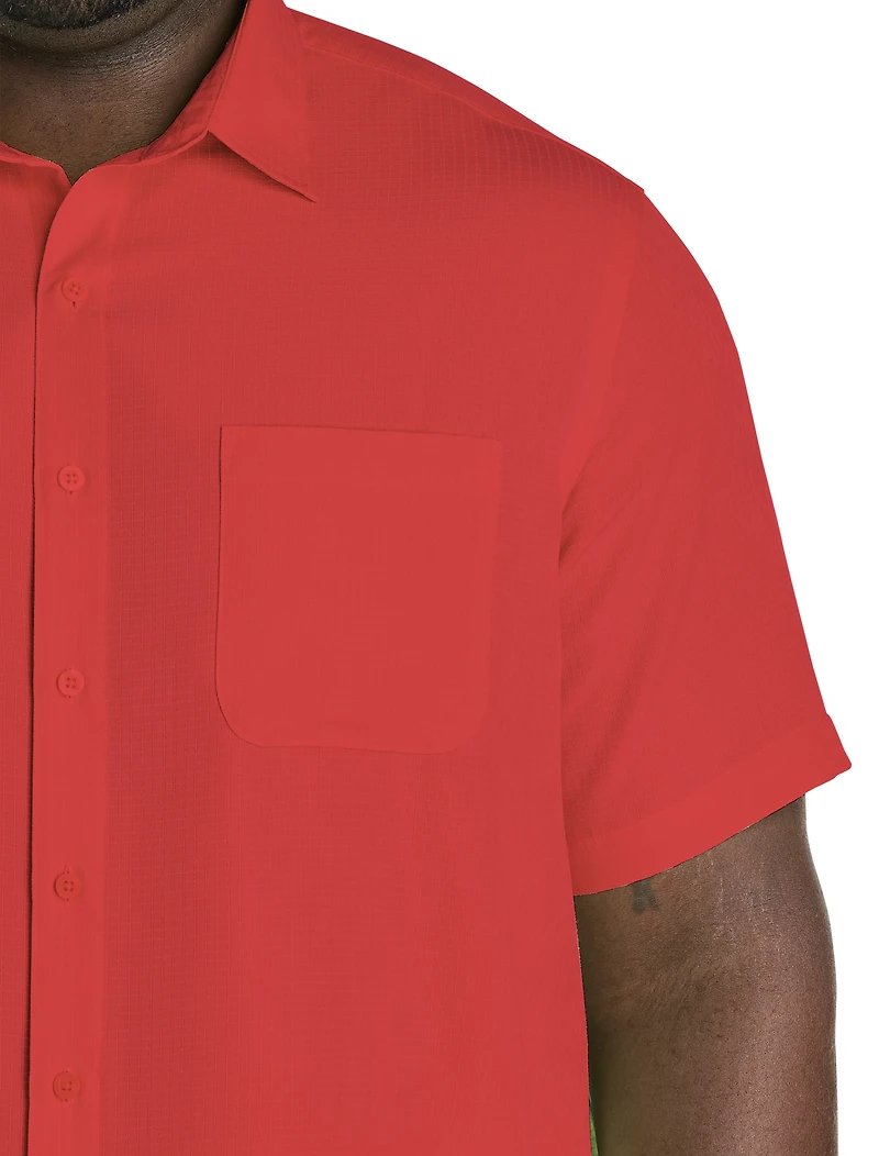Microfiber Comfort Grid Sport Shirt